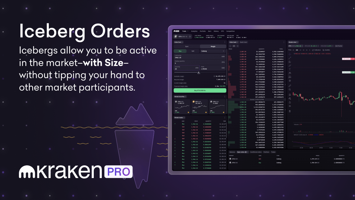 Announcing Iceberg Orders on Kraken Pro