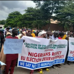 Protesters besiege Abuja EU office, demand withdrawal of election report