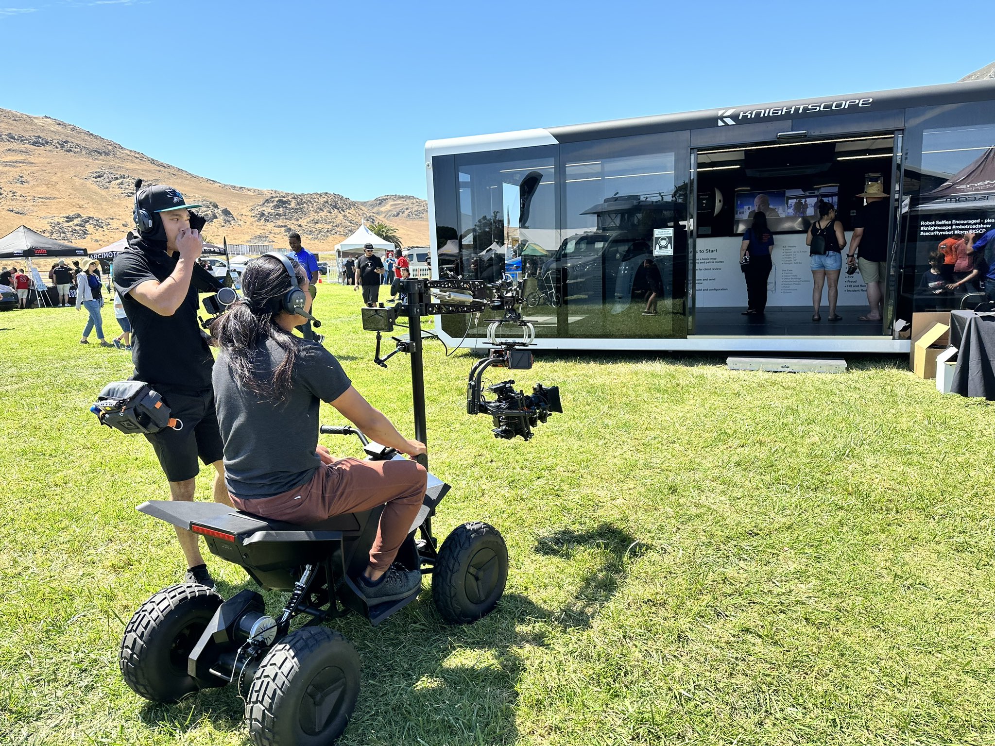 Cyberquad aint just for kids, used as an EV camera rig at TeslaTakeover