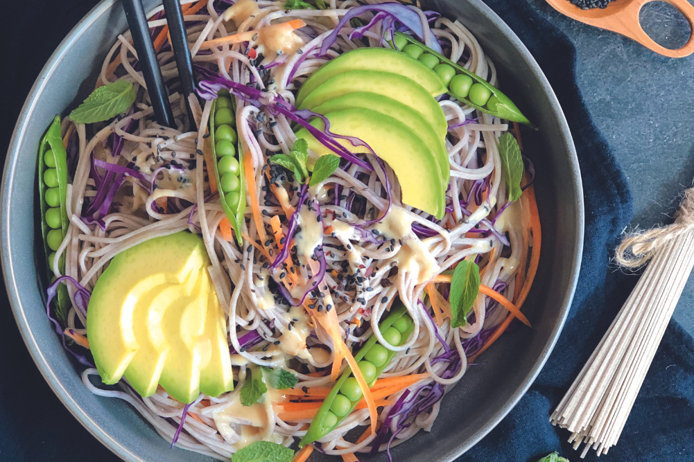 Buckwheat Soba Noodles with Tahini Dressing