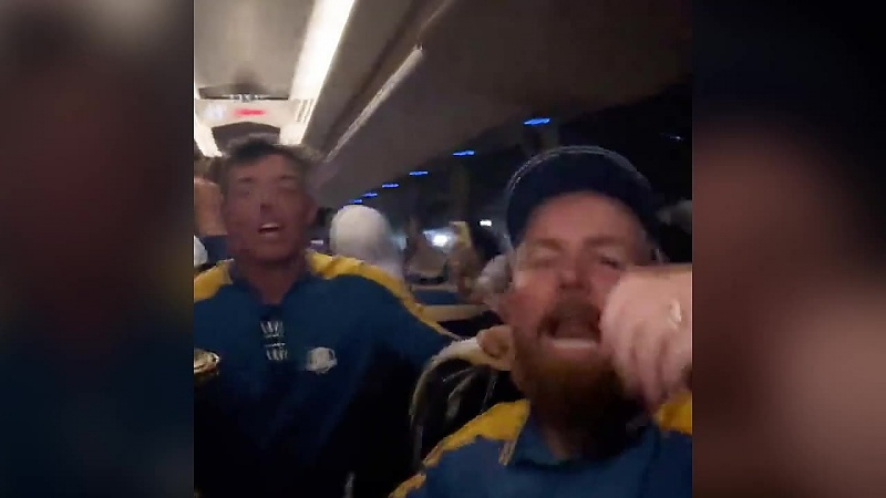 Watch: ‘Europe’s on fire, USA is terrified!’ – Rory McIlroy and Shane Lowry lead singsong after Ryder Cup win