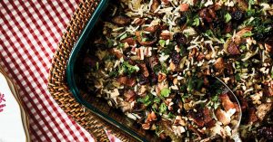 Wild Rice with Mushrooms, Pecans, and Cranberries