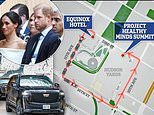 REVEALED: Eco warriors Prince Harry and Meghan take gas-guzzling, seven-car convoy around a SINGLE BLOCK to World Mental Health Day talk in NYC