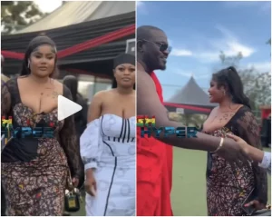 Aba Dhope Goes All In As She Markets Herself At John Dumelo’s Mum’s Funeral