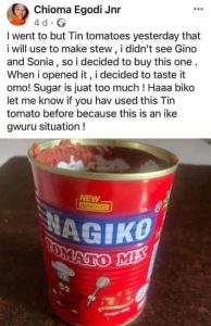 Erisco Foods Arrests Lady For Saying Their Tomato Tastes Sugary