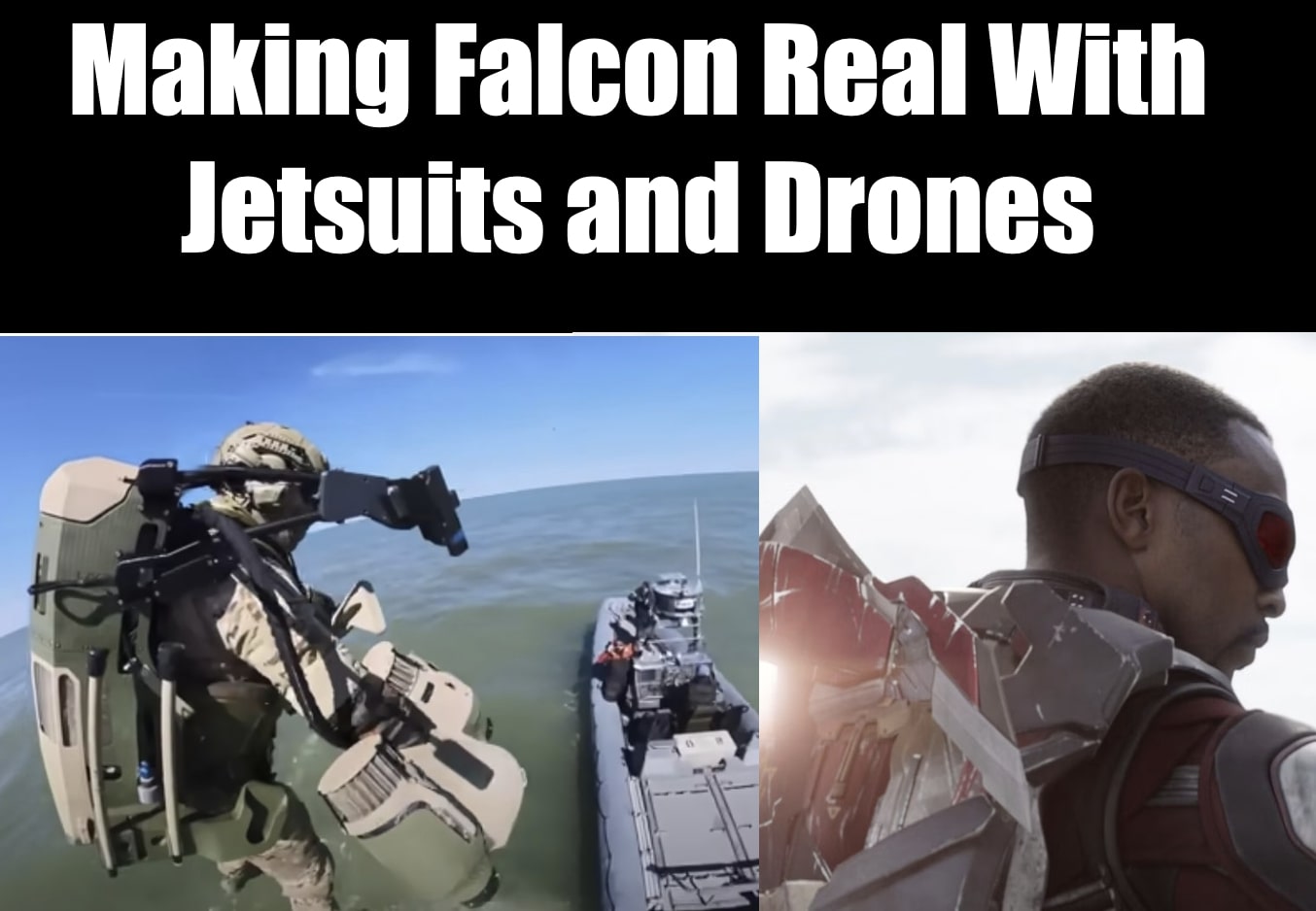 Near Future Super Soldiers Like Falcon With Jetsuits and Drones