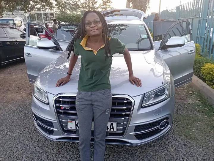 Lawyer RAYMOND NDUGA buys his girlfriend, DORRIS TADO, an AUDI to apologize after he was captured in a viral video viciously attacking her – She happily flaunts the German machine (PHOTOs).