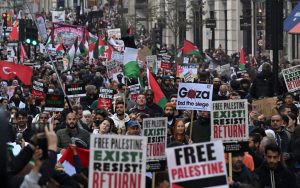 Thousands rally in UK cities in solidarity with Palestinians