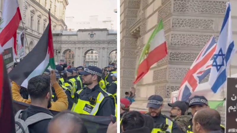 BREAKING: Antisemitic mob chases down man with Israel flag during pro-Hamas London rally