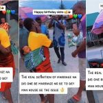 “Best birthday ever”: Husband surprises wife who’s a roadside food seller