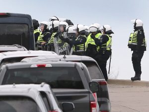 PHOTOS: Windsor, London police scout out Gordie Howe bridge for trouble