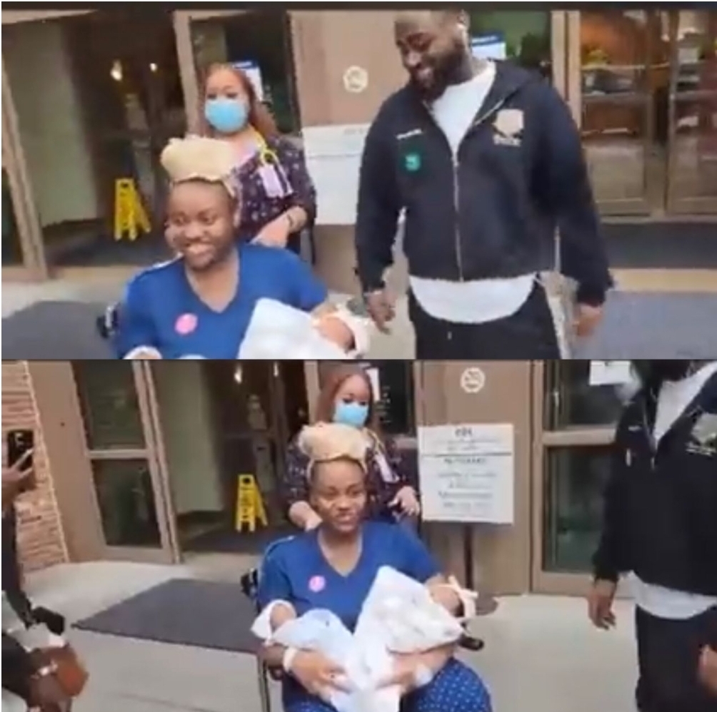 Trending: Davido and Chioma spotted with their twin babies