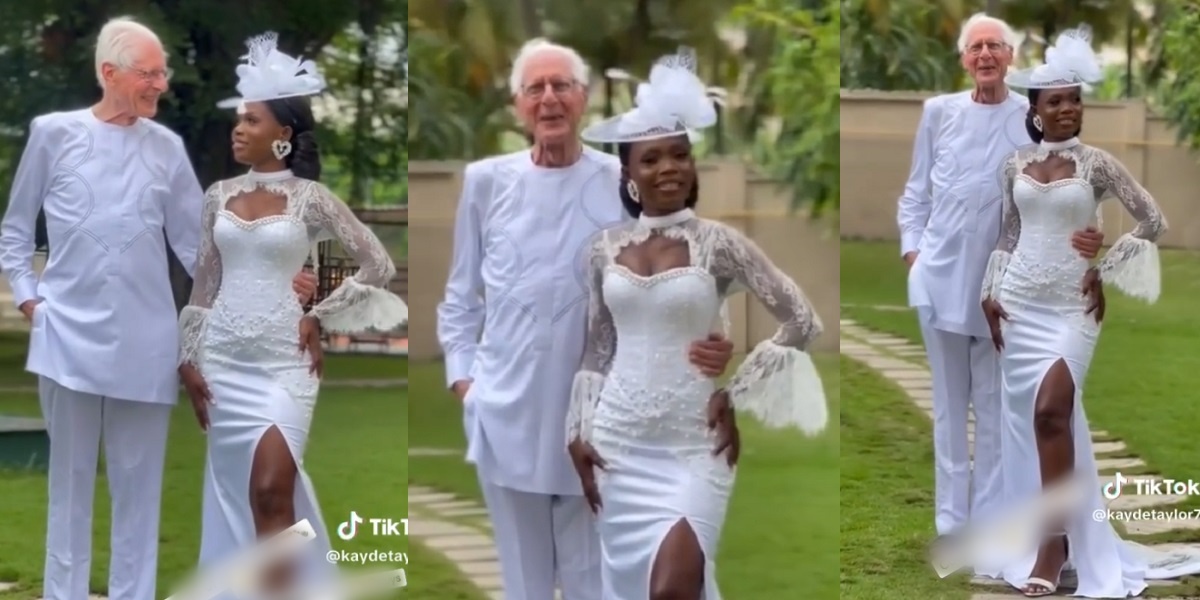 Trending video of an African lady and her elderly white husband causes a huge stir