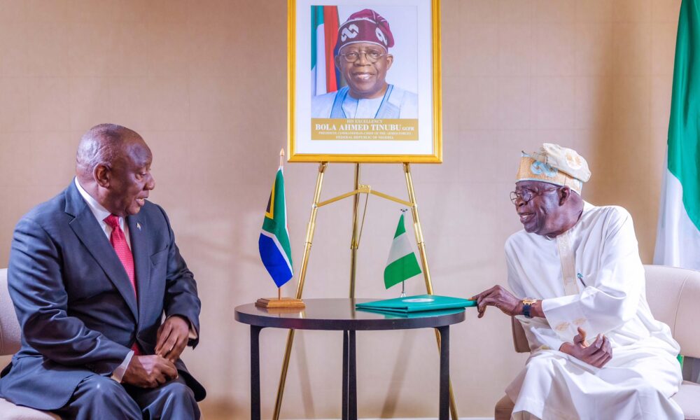 Tinubu, Ramaphosa Agree On Nigeria & South Africa Cementing Stronger Ties