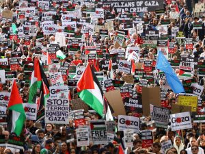 London’s ‘March For Palestine’ draws 100,000 demanding Gaza ceasefire