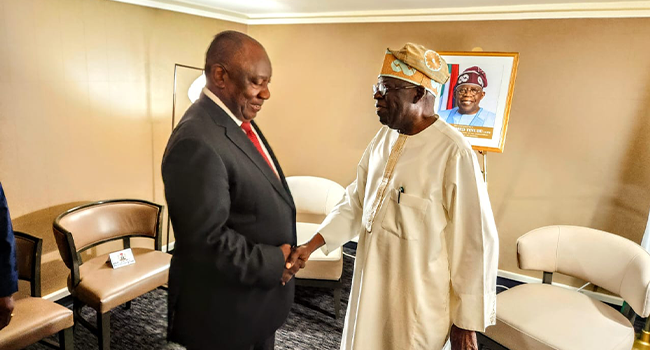 Tinubu Holds Talks With South Africa’s Ramaphosa In New York