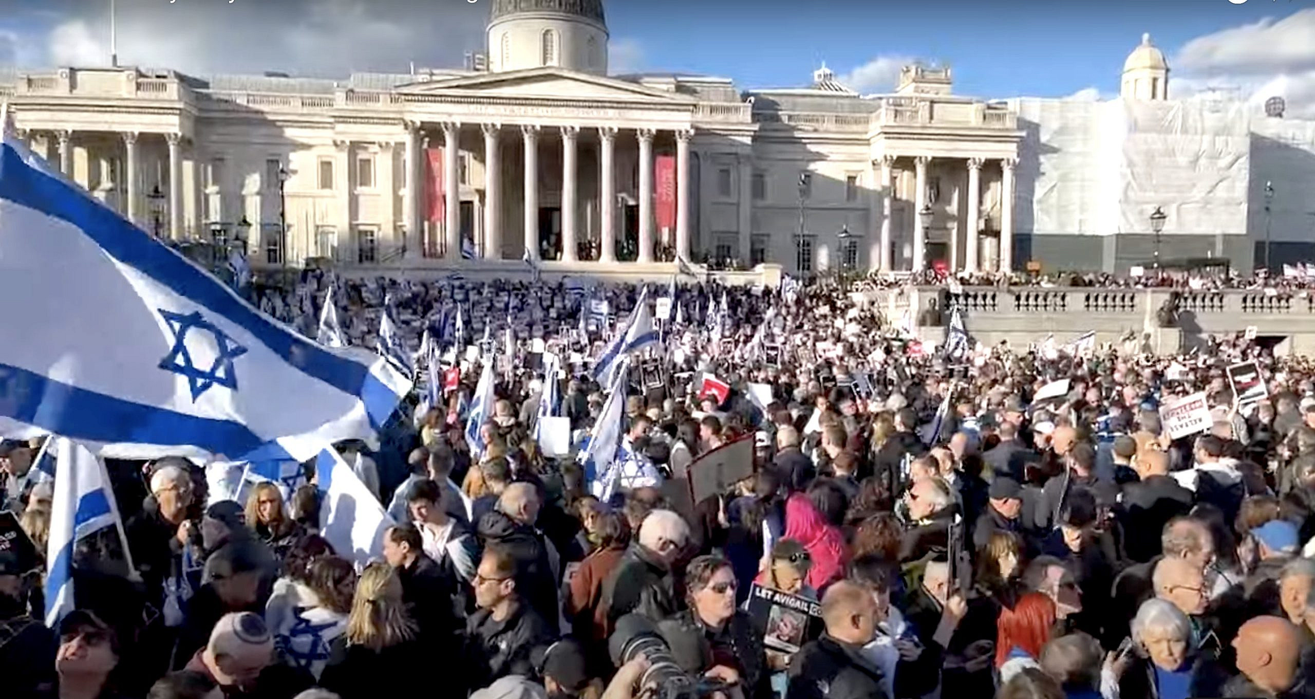 In London’s Trafalgar Square, ‘largest gathering of British Jewish community in decades’ 