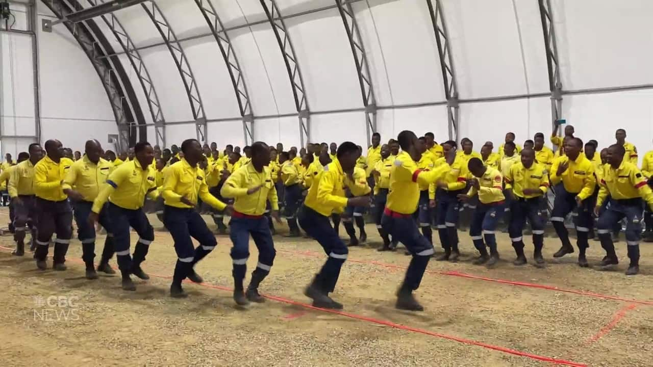 South African firefighters say farewell to Canada with traditional dance