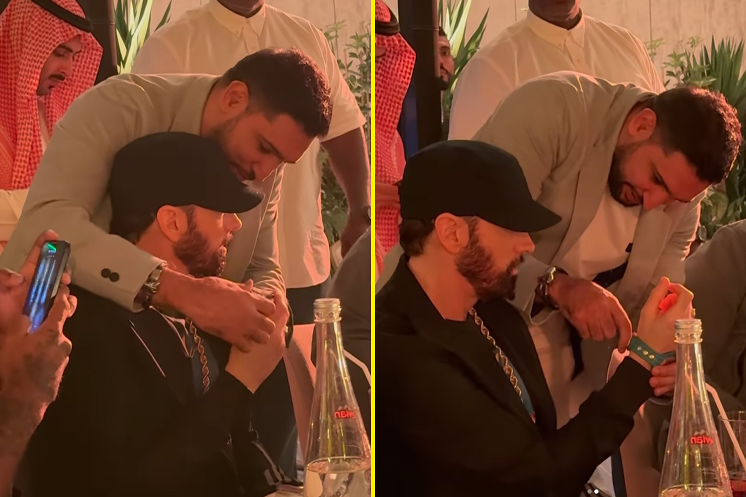 Amir Khan tells fan to ‘shut the f*** up’ as awkward Eminem video emerges at Tyson Fury vs Francis Ngannou gala