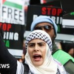 Gaza protest in London sees thousands call for bombing to stop