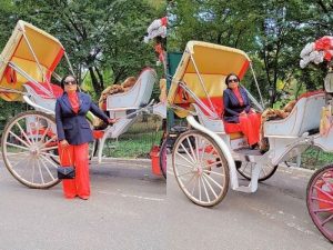 Diamond Appiah Brags Differently As She Storms London In A Horse-Drawn Carriage