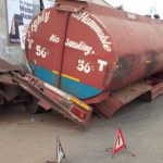 BREAKING: Diesel Tanker Falls in Lagos as Residents Scoop Spillage [PHOTO]