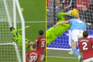 Manchester United fans in awe at Andre Onana after point-blank save to deny Erling Haaland but his luck runs out