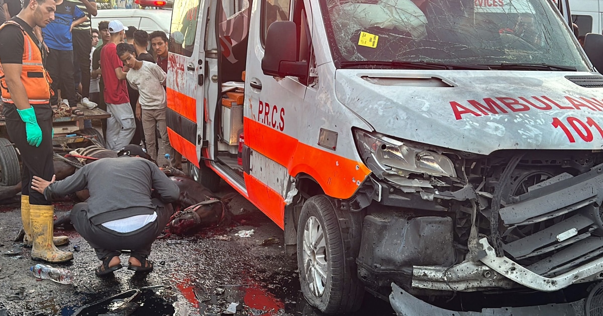 Israel says it hit an ambulance used by Hamas. Gazan officials say it was part of a convoy carrying the wounded.