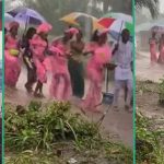 “Marriage Must Go On”: Bride and Her Friends Dance Inside Heavy Rain During Traditional Marriage