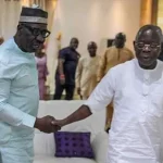 Obaseki, Shaibu, Oshiomhole meet at Sen. Alimikhena’s wife’s burial