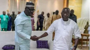 Obaseki, Shaibu, Oshiomhole meet at Sen. Alimikhena’s wife’s burial