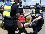 Palestine protests Melbourne Cup: No-nonsense cops unleash pepper spray on Gaza demonstrators at Flemington