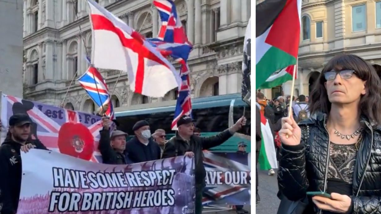 BREAKING: British patriots protect war memorial as anti-Israel protesters flood London streets