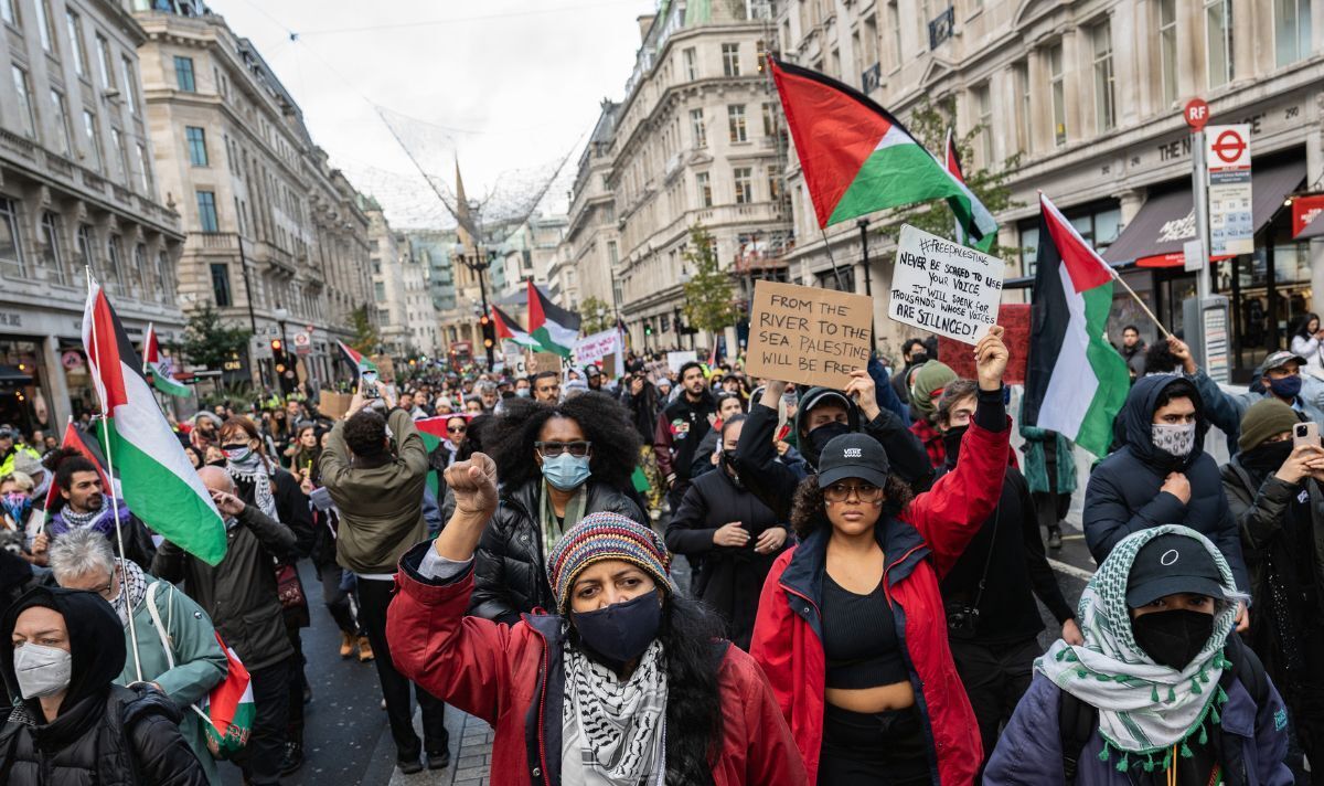 Pro-Palestine protest in Remembrance march in chaos as they realise Tube lines are shut