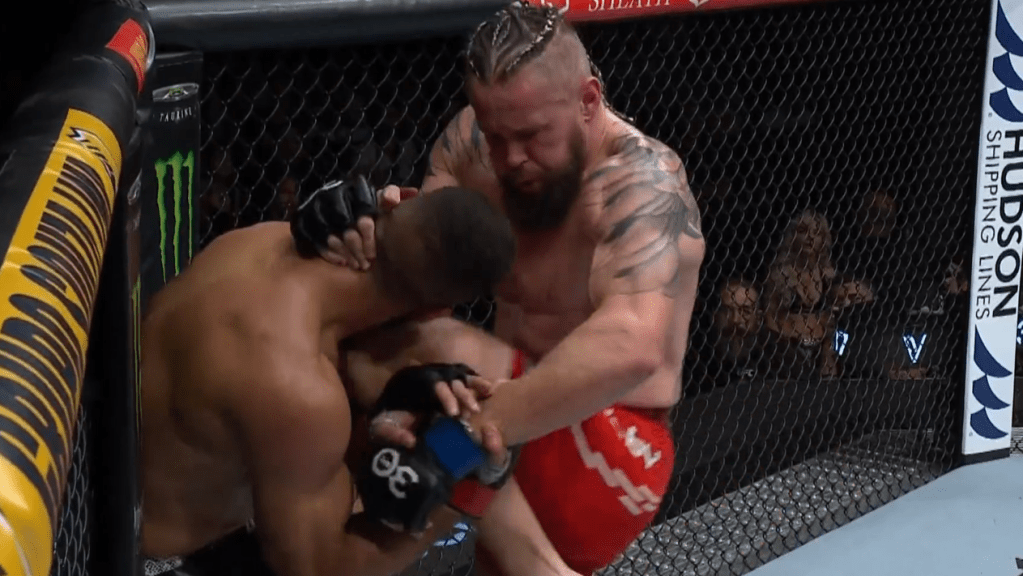 UFC Fight Night 231 video: Nicolas Dalby upsets unbeaten Gabriel Bonfim with violent flurry