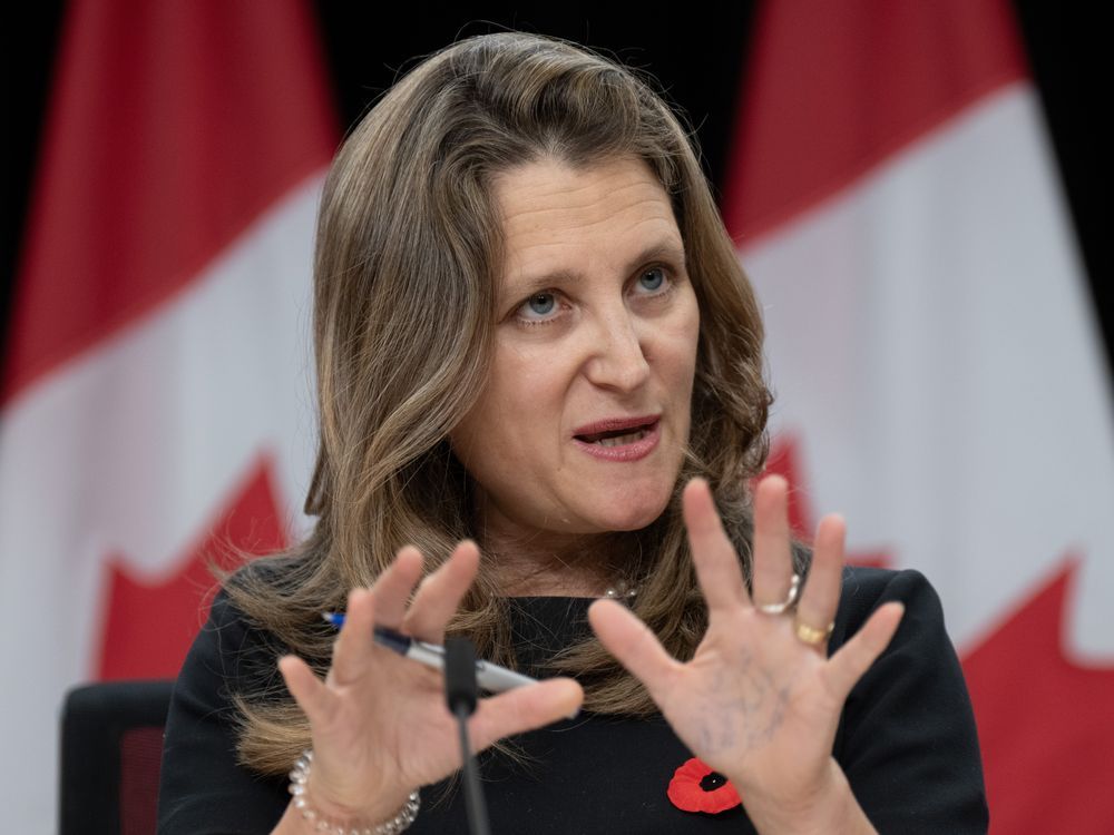 Freeland to present fall fiscal update Tuesday as cost-of-living dominates politics