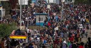 Thousands Sheltering At Gaza Hospitals Flee After Israeli Strikes