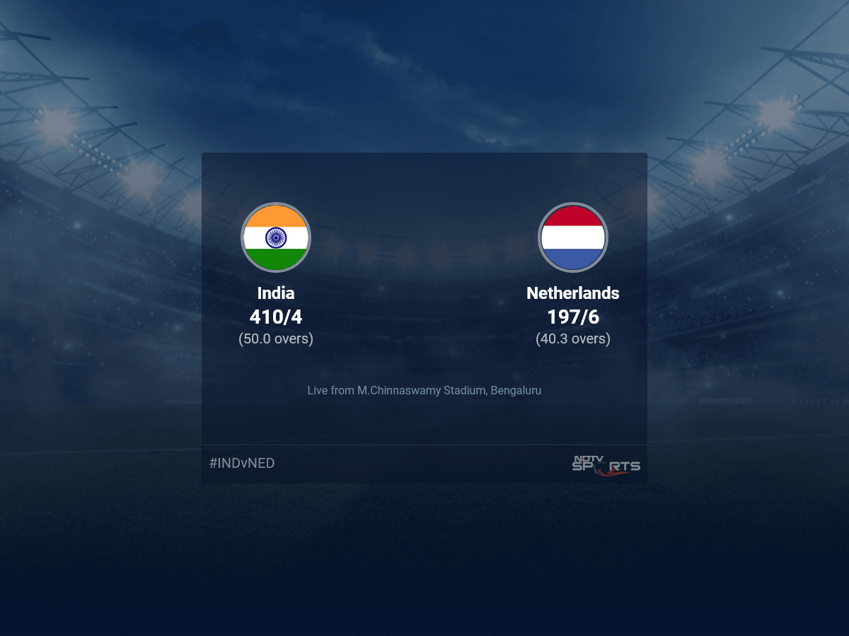 India vs Netherlands Live Score Ball by Ball, World Cup 2023 Live Cricket Score Of Today’s Match on NDTV Sports