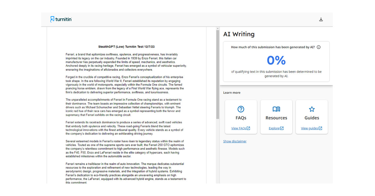 StealthGPT Triumphs Over Turnitin: A New Era in Academic Integrity and AI Technology