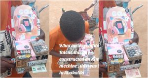 Talented Nigerian boy builds ATM with paper, withdraws N10, N20 with card