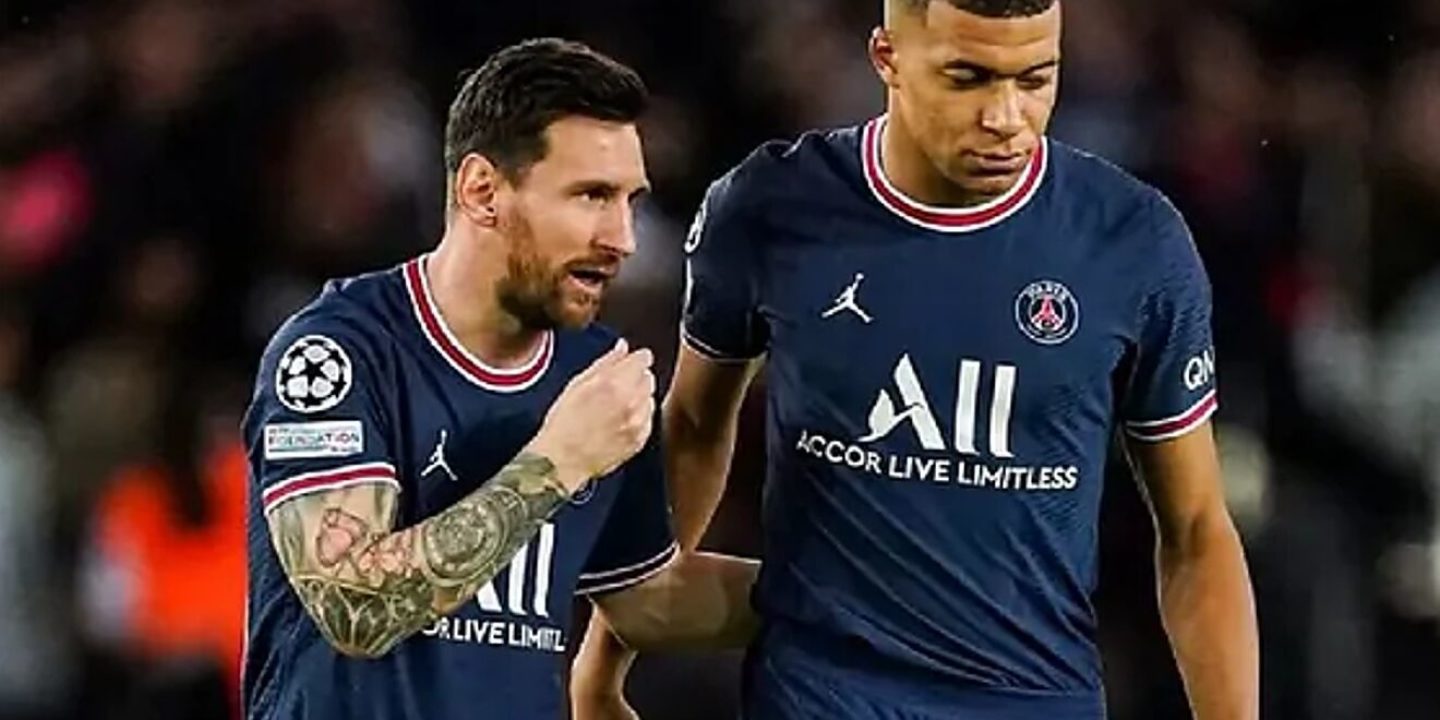 Kylian Mbappe reacts to Lionel Messi’s Ballon d’Or award