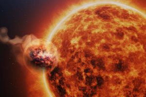 Fluffy exoplanet blasted by its sun has clouds that rain sand