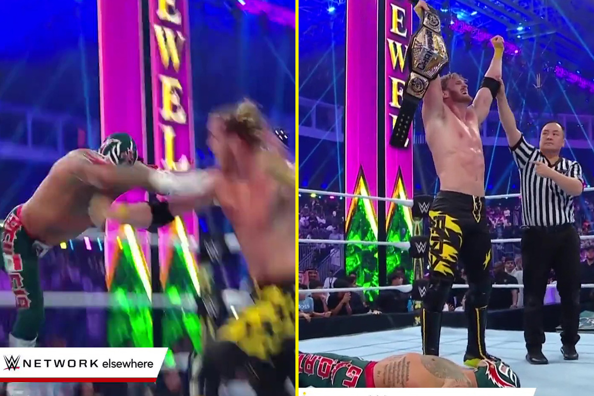 Logan Paul wins first WWE title after landing brass knuckles punch on Rey Mysterio at Crown Jewel