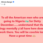 You will be c00chie less in Nigeria if you are stingy – American lady tells American men coming to Nigeria for “detty” December