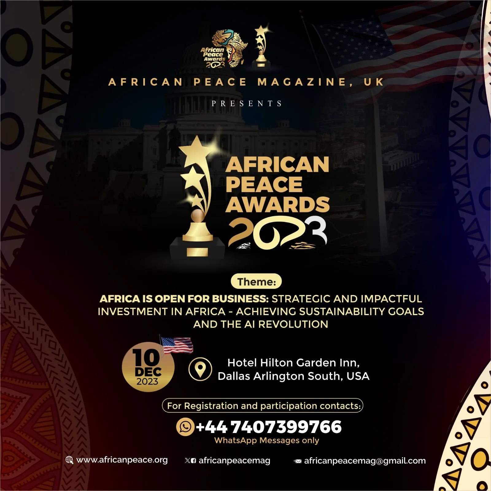 African Peace Magazine UK set to host prestigious 13th Edition, invites 2023 Winners