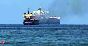 Fire on ship carrying oil from Saudi; drone attack suspected