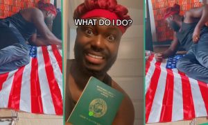 Man who got visa hides it under pillow, sleeps on American flag in the night