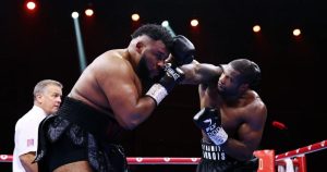 Daniel Dubois knocks out resilient Jarrell Miller in final round on Anthony Joshua undercard in Saudi Arabia