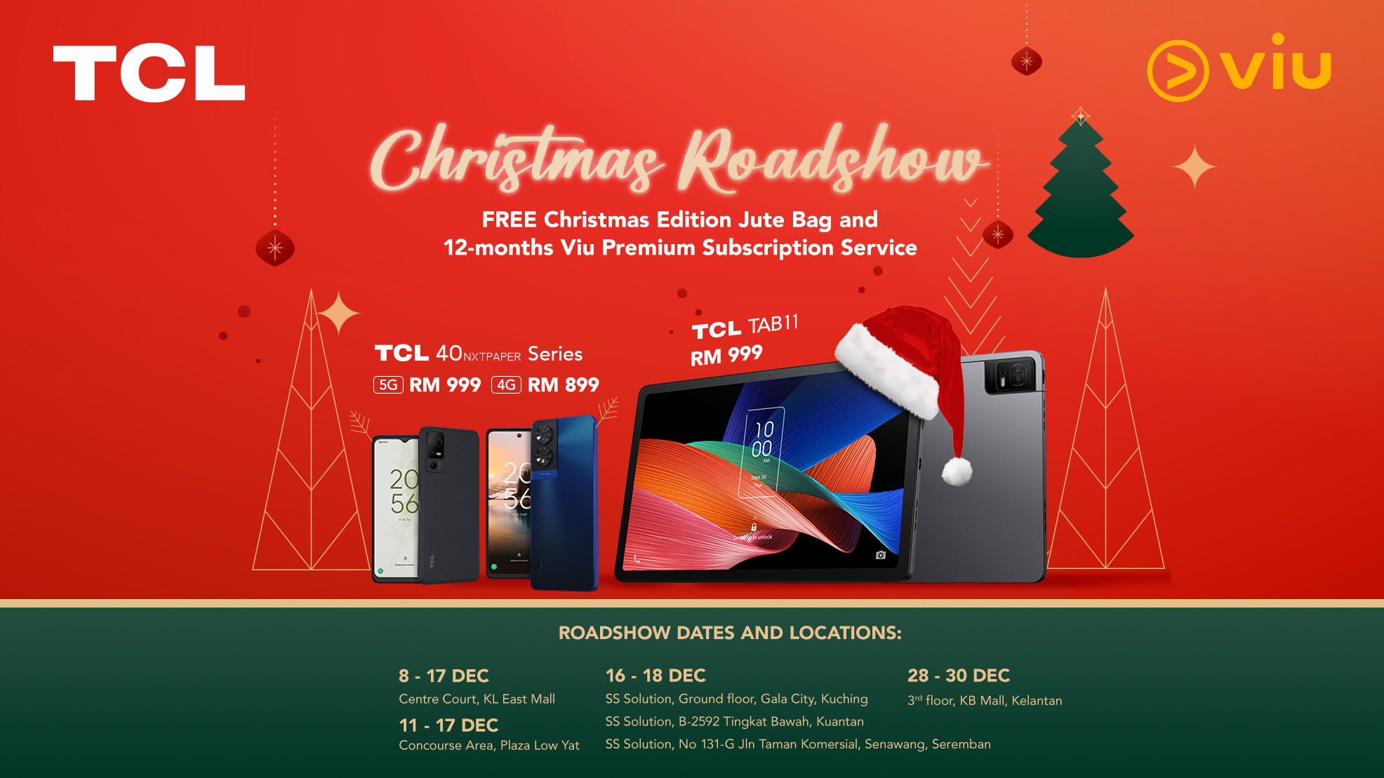 TCL offers 12-month VIU subscription when you purchase a TCL 40 NXTPAPER or Tab 11 this holiday season