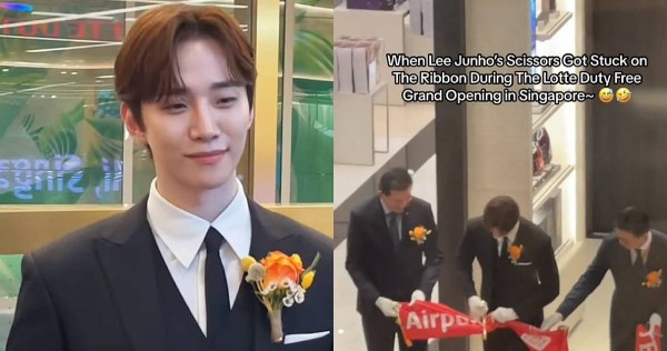 Lee Jun-ho looks sharp at Changi Airport ribbon-cutting event, if only his scissors are too, Entertainment News